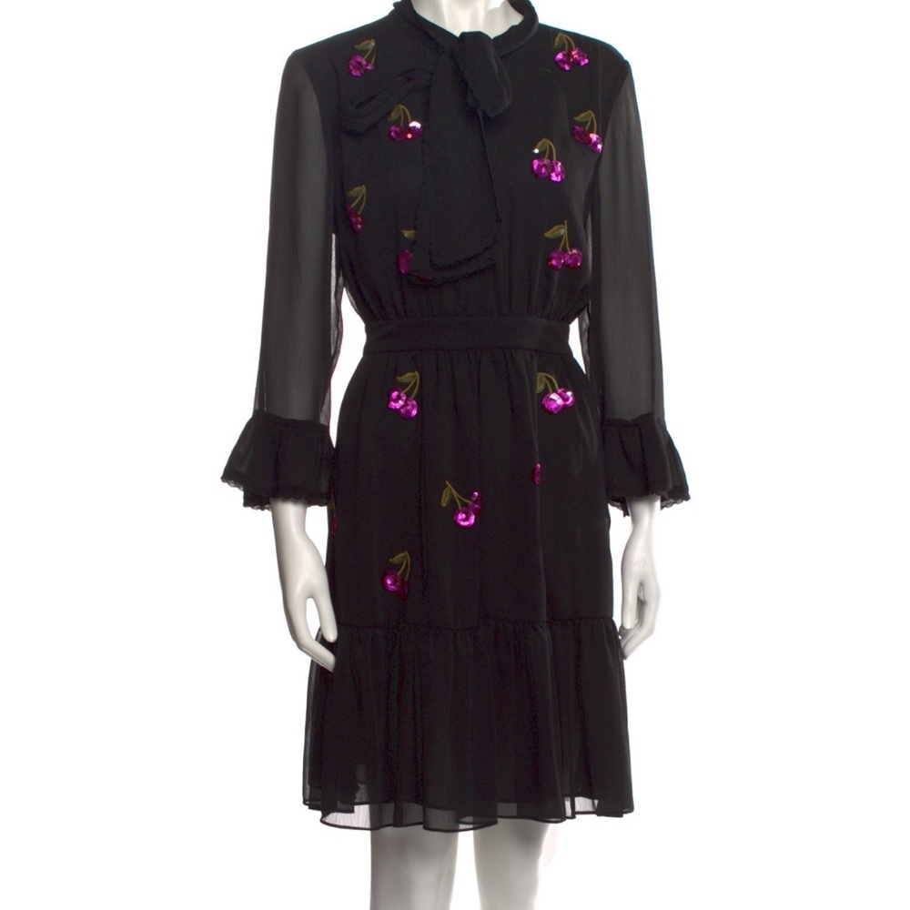 Kate Spade Black Cherry Embroidered Dress